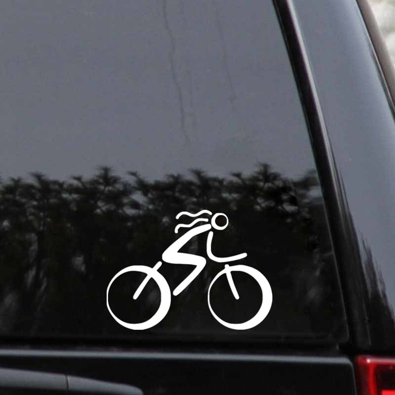 14cm*10cm Bicycle Sport Vinyl Car Sticker Styling Car Body Rear Window Decals Accessories