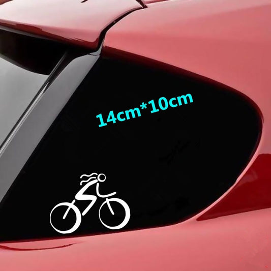 14cm*10cm Bicycle Sport Vinyl Car Sticker Styling Car Body Rear Window Decals Accessories