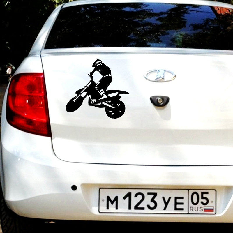 15.8cm*14.6cm Vinyl Car Sticker Motorcyclist Silhouette Home Decoration Stickers