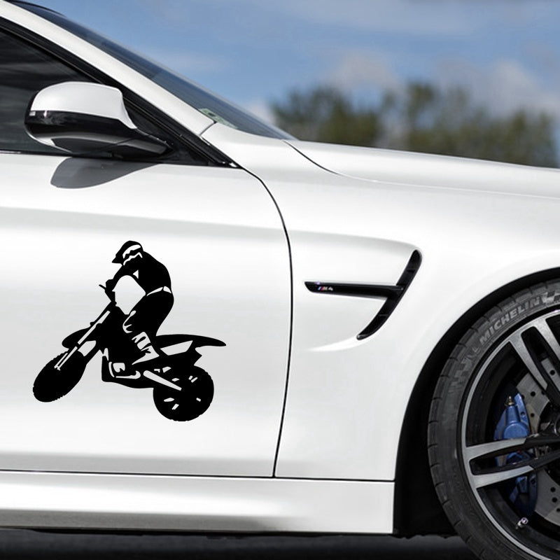 15.8cm*14.6cm Vinyl Car Sticker Motorcyclist Silhouette Home Decoration Stickers