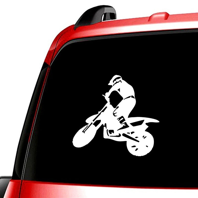 15.8cm*14.6cm Vinyl Car Sticker Motorcyclist Silhouette Home Decoration Stickers