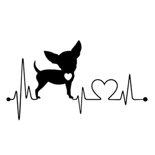 2Pcs 11.7*6.6cm Chihuahua Dogs Vinyl Decal Lovely Waterproof Car Window Stickers Car Styling Decoration 6 Colors