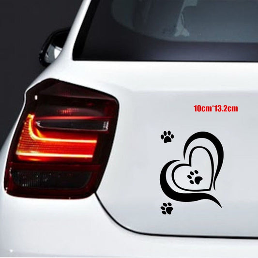 10cm*13.2cm Animals Dogs Paw Print Love Decal Fashion Motorcycle Car Sticker Vinyl Decoration 6 Colors