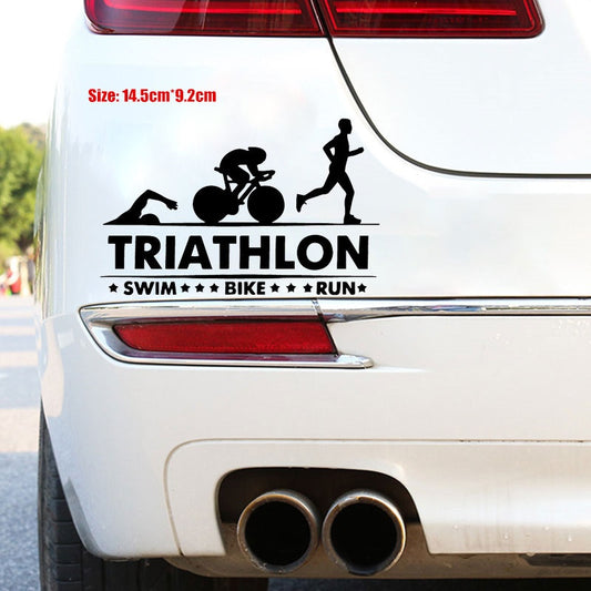 14.5m*9.2cm Triathlon Swim Bike Run Athlete Sport Car Stickers Car Trunk Decorate Accessories Vinyl Decal 6 Colors