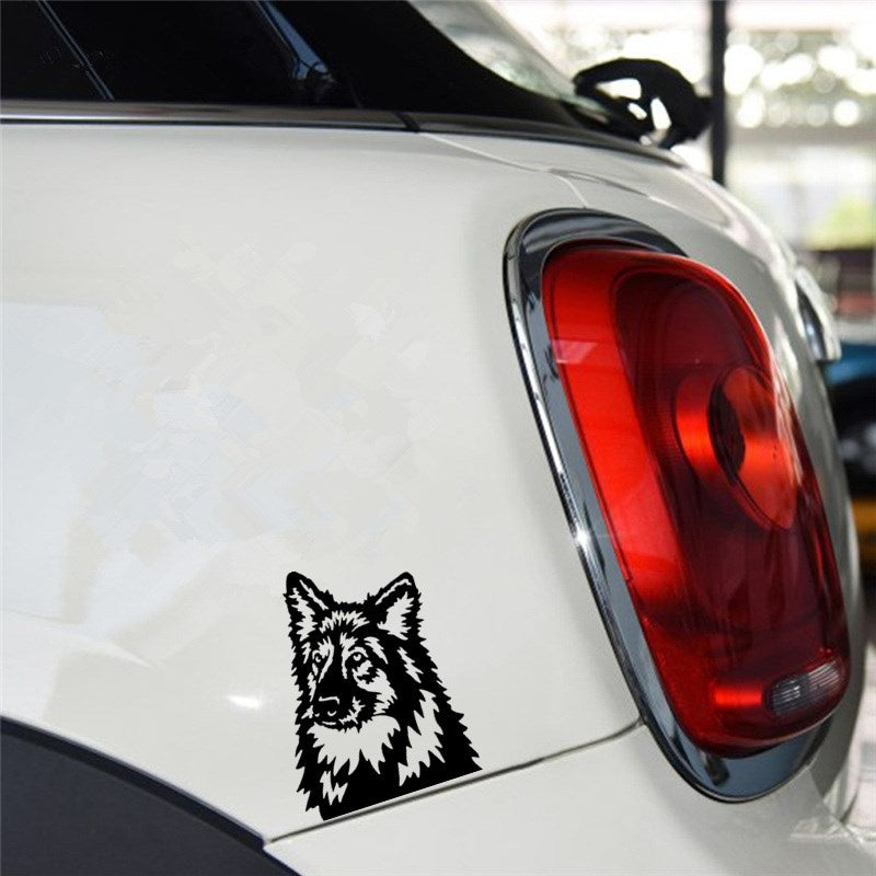 15cm*11.2cm German Shepherd Fashion Creative Animal Car Sticker Classic Dogs Pattern Motorcycle Car Accessories 6 Colors