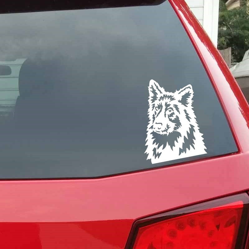 15cm*11.2cm German Shepherd Fashion Creative Animal Car Sticker Classic Dogs Pattern Motorcycle Car Accessories 6 Colors
