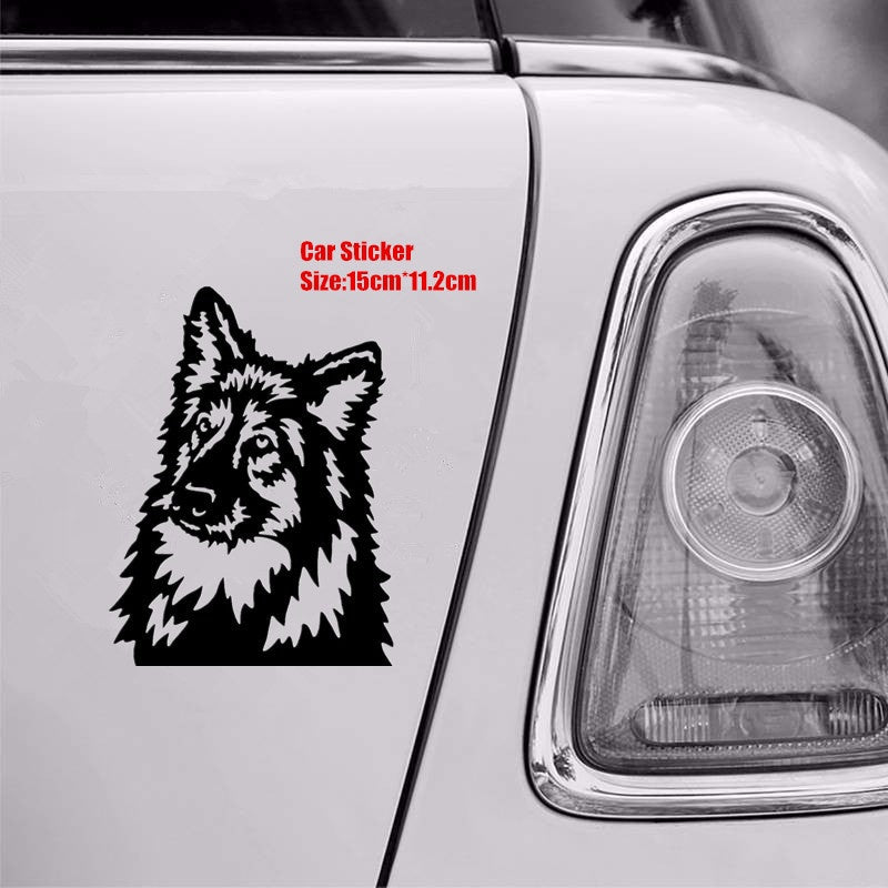 15cm*11.2cm German Shepherd Fashion Creative Animal Car Sticker Classic Dogs Pattern Motorcycle Car Accessories 6 Colors