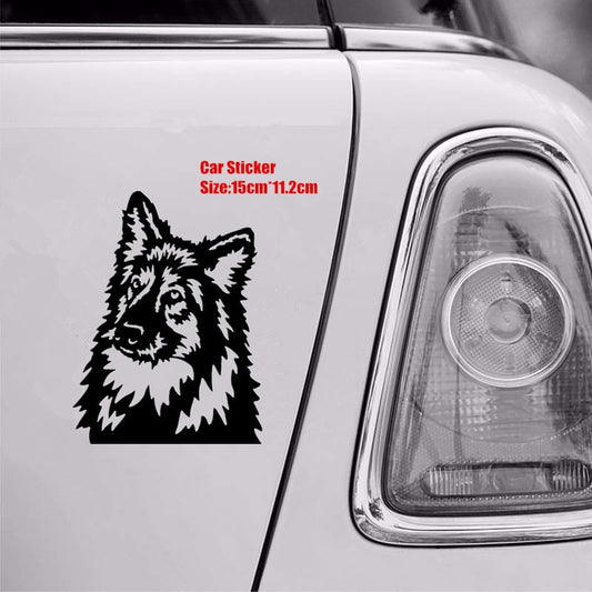 15cm*11.2cm German Shepherd Fashion Creative Animal Car Sticker Classic Dogs Pattern Motorcycle Car Accessories 6 Colors