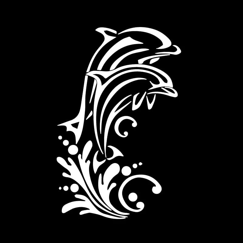 17cm*11cm Car Sticker Cute Dolphin  Animal Vinyl Decal Home Decoration