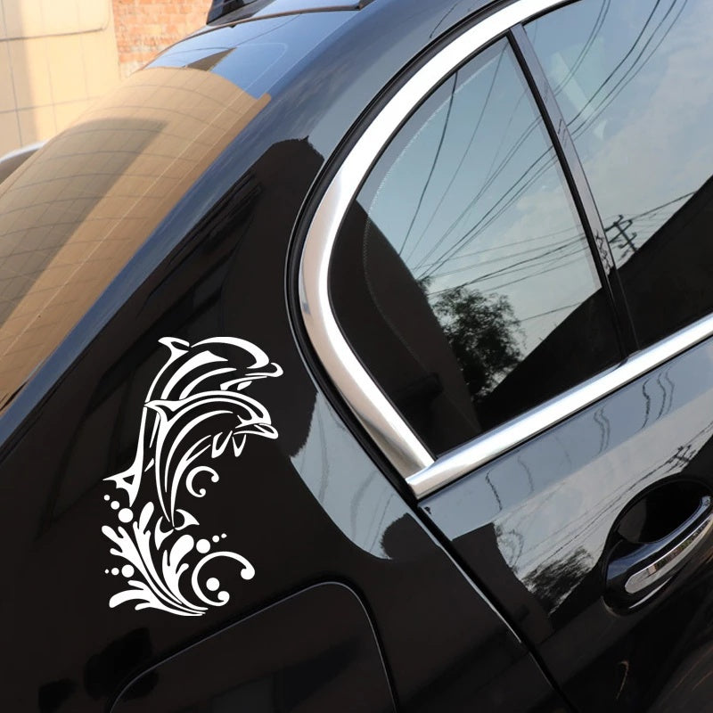 17cm*11cm Car Sticker Cute Dolphin  Animal Vinyl Decal Home Decoration