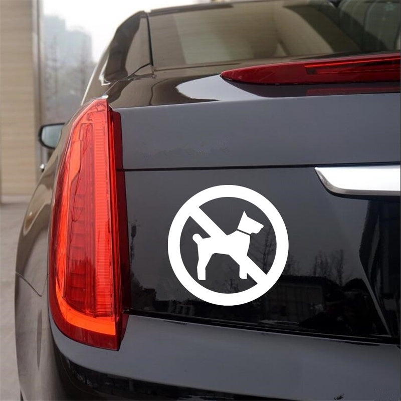 12cm*12cm Funny Forbidden Pets Dogs Allowed Warning Sign Car Sticker Window Glass Vinyl Decals