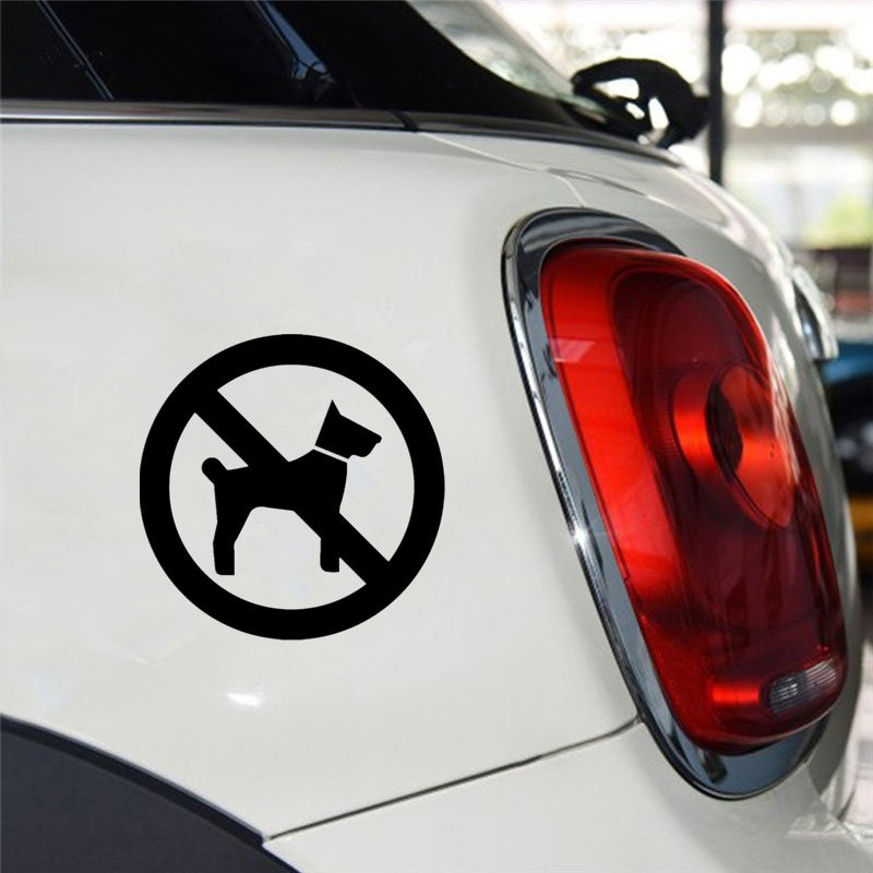 12cm*12cm Funny Forbidden Pets Dogs Allowed Warning Sign Car Sticker Window Glass Vinyl Decals
