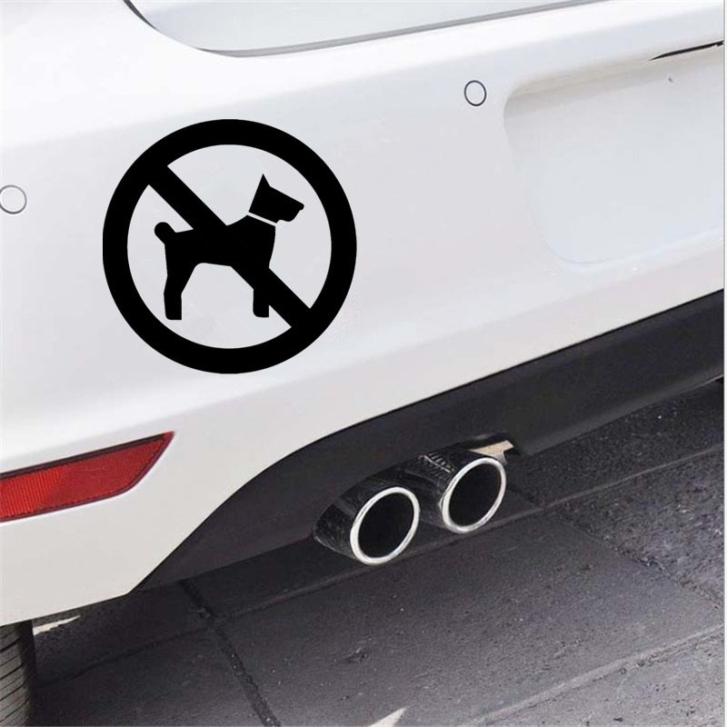 12cm*12cm Funny Forbidden Pets Dogs Allowed Warning Sign Car Sticker Window Glass Vinyl Decals