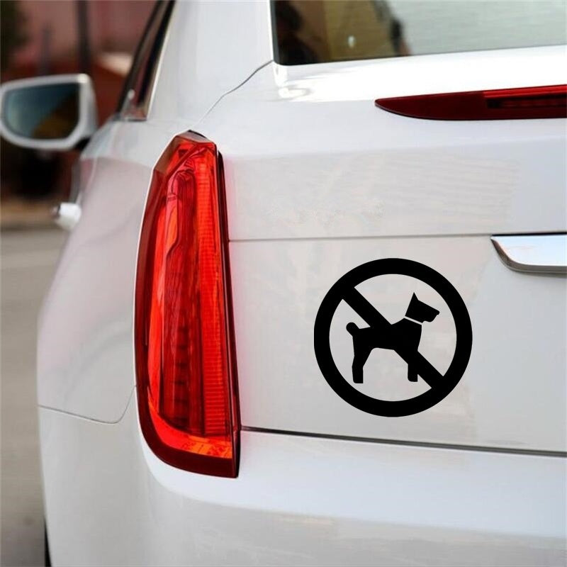 12cm*12cm Funny Forbidden Pets Dogs Allowed Warning Sign Car Sticker Window Glass Vinyl Decals