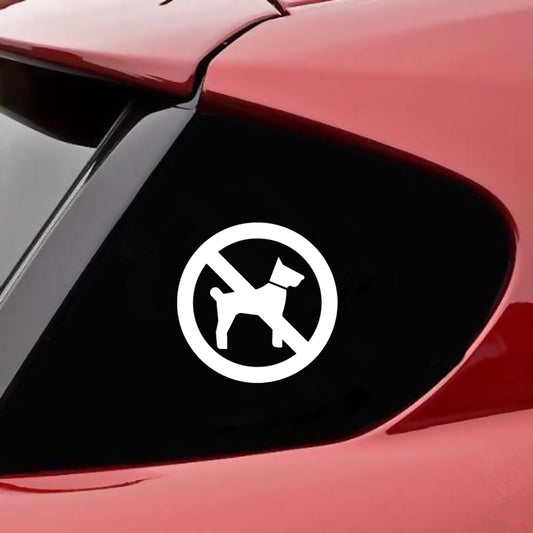 12cm*12cm Funny Forbidden Pets Dogs Allowed Warning Sign Car Sticker Window Glass Vinyl Decals
