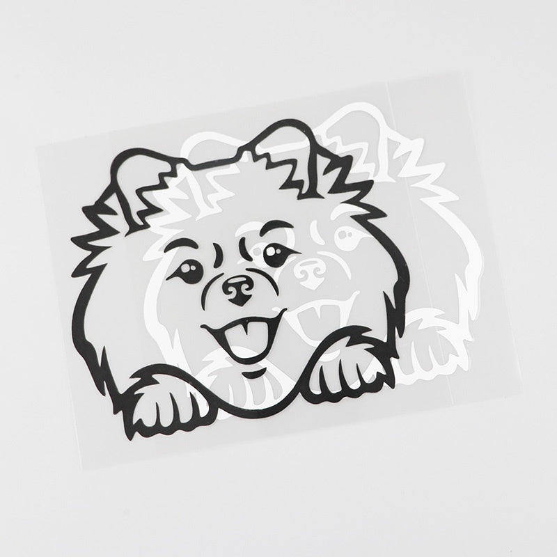 12.8cm*10.9cm Car and Motorcycle Fashion Decal Dog Pattern Personality Stickers Car Window Door Decoration