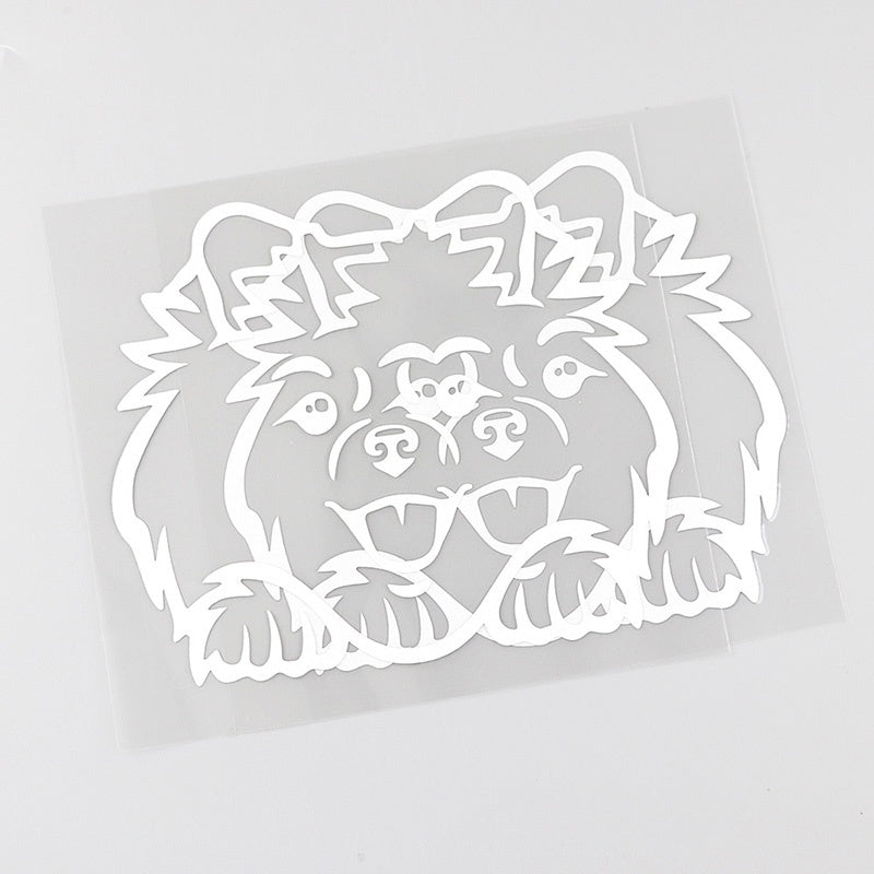 12.8cm*10.9cm Car and Motorcycle Fashion Decal Dog Pattern Personality Stickers Car Window Door Decoration