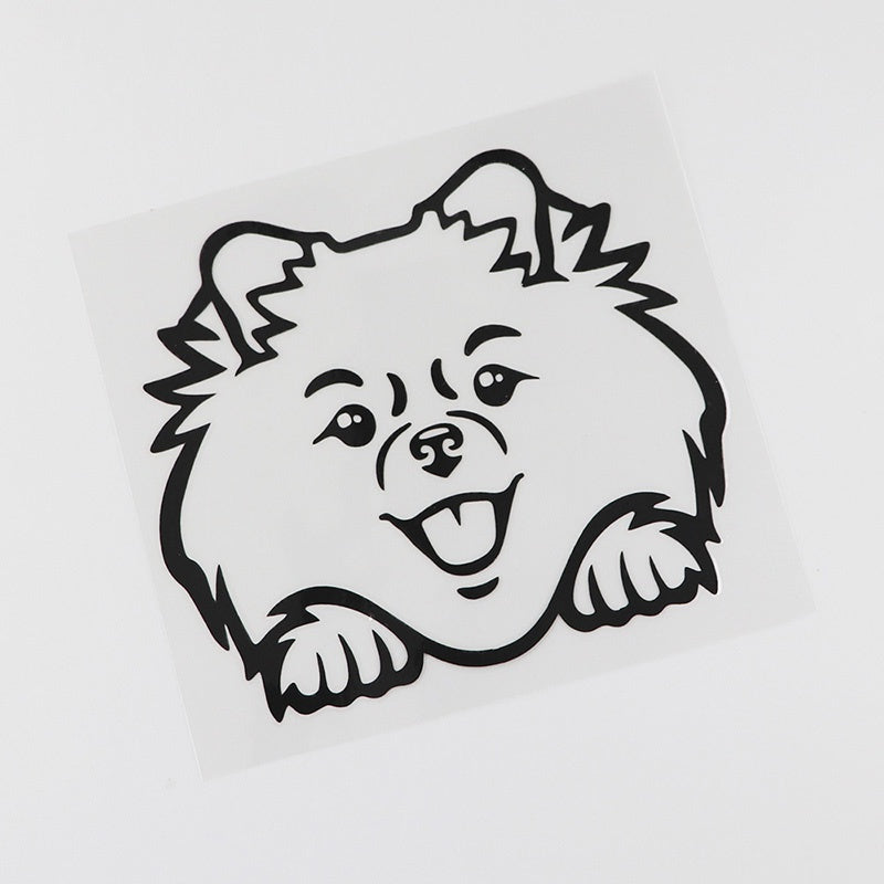 12.8cm*10.9cm Car and Motorcycle Fashion Decal Dog Pattern Personality Stickers Car Window Door Decoration