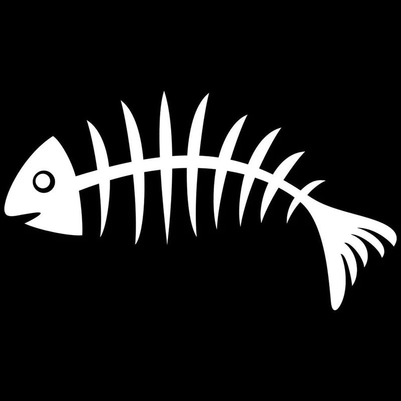 16cm*8.9cm Fish Bone Car Sticker Vinyl Decal Home Decoration Stickers