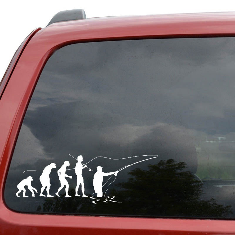 16.5cm*5.7cm Evolution OF FLY FISHING Fashion Vinyl High-quality Decor Decals Car Sticker