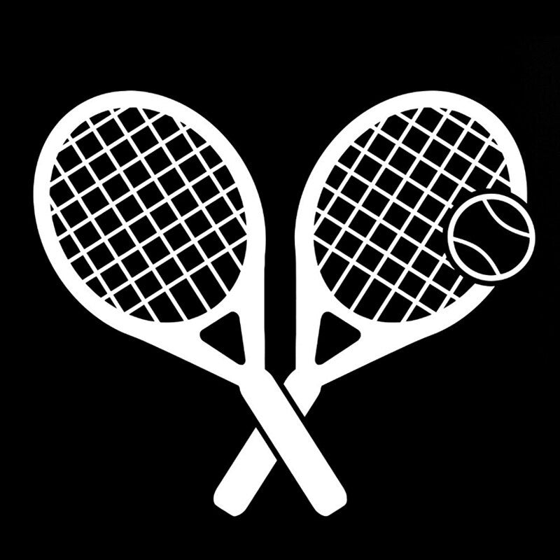 15.6CM*13.2CM Interesting Tennis Sport Game Vinyl Decal Car Sticker Black/Silver S9-0402