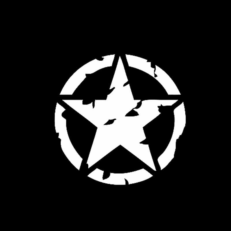 13.2CM*13.2CM STAR Car Sticker Personality Vinyl Decal Black/Silver C3-0684