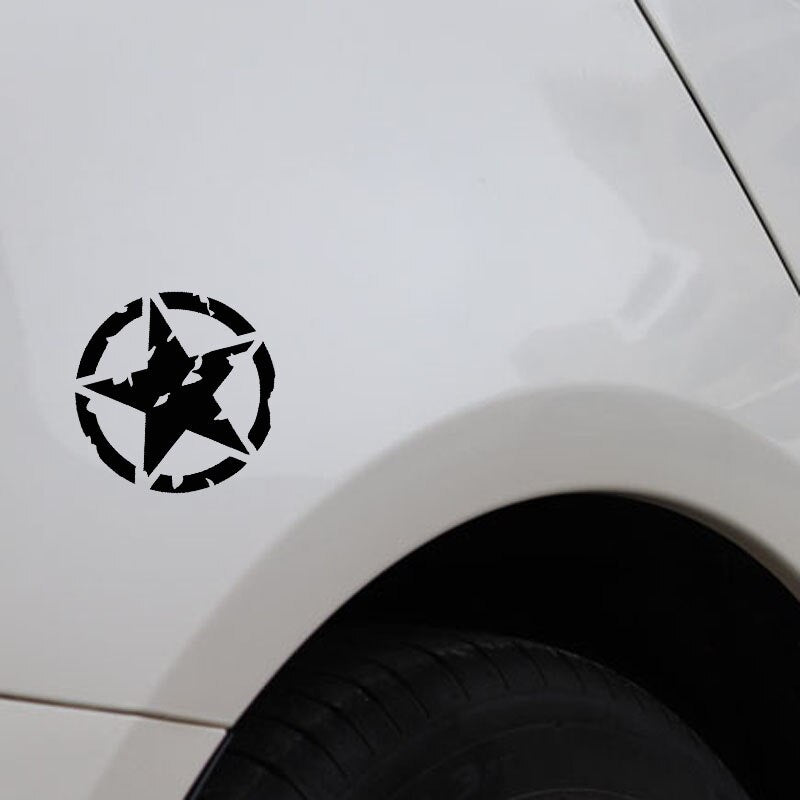 13.2CM*13.2CM STAR Car Sticker Personality Vinyl Decal Black/Silver C3-0684