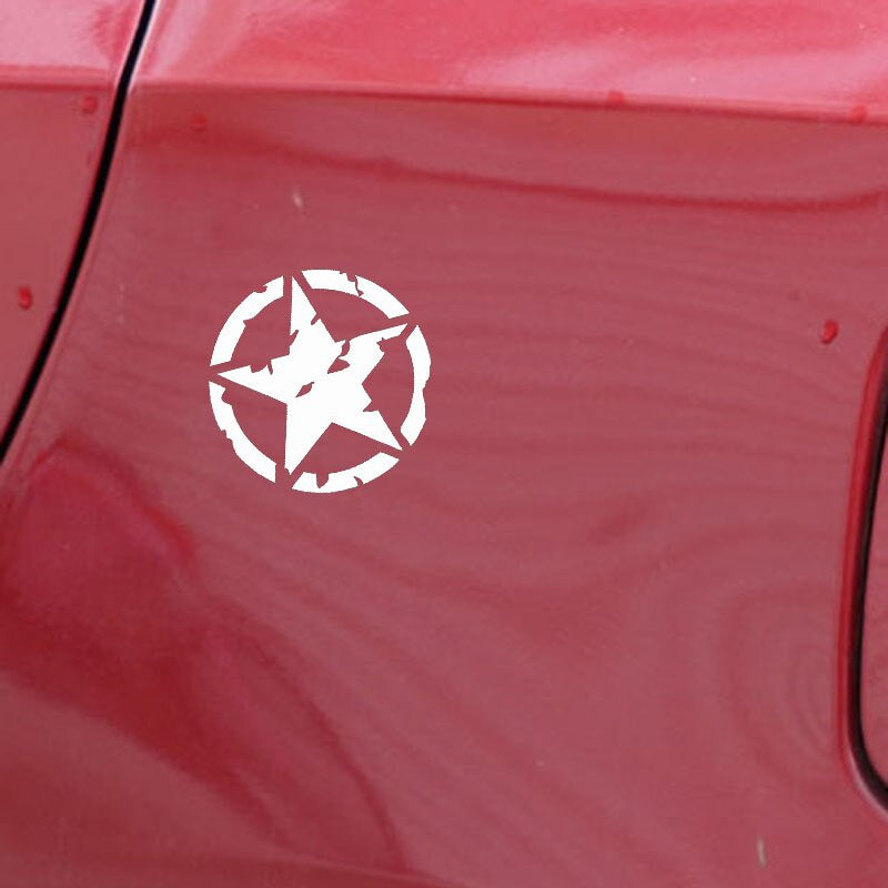 13.2CM*13.2CM STAR Car Sticker Personality Vinyl Decal Black/Silver C3-0684