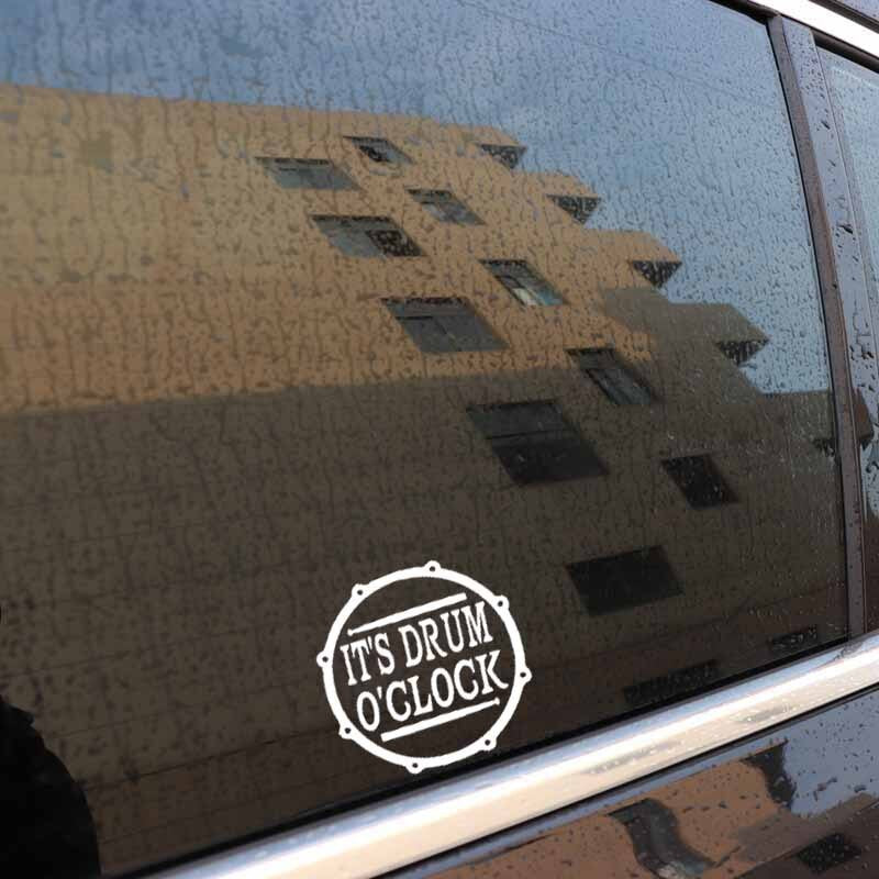 13CM*12.9CM CAR STICKER IT'S DRUM O'CLOCK VINYL DECAL Black/Silver C3-1146