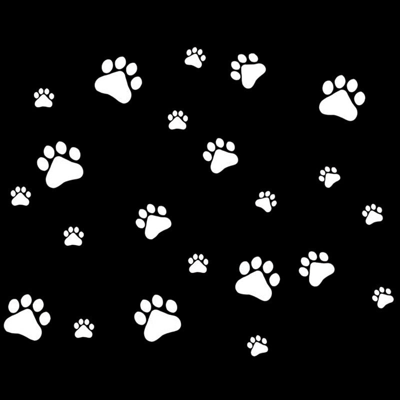 Animal Dog Paw Print Beautiful Vinyl Decal Motorcycle Car Sticker Black/Silver S6-3865