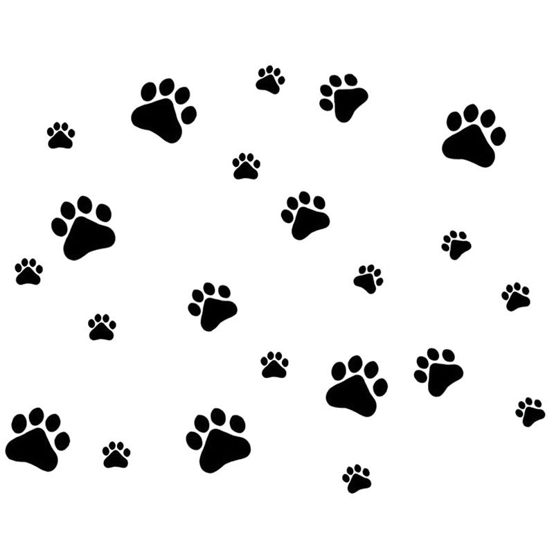 Animal Dog Paw Print Beautiful Vinyl Decal Motorcycle Car Sticker Black/Silver S6-3865