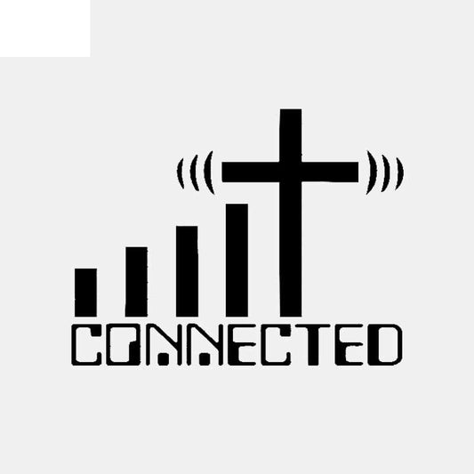 15.2CM*11.7CM CONNECTED Cross WiFi Christian Car Sticker Vinyl Decal Black/Silver C3-1467