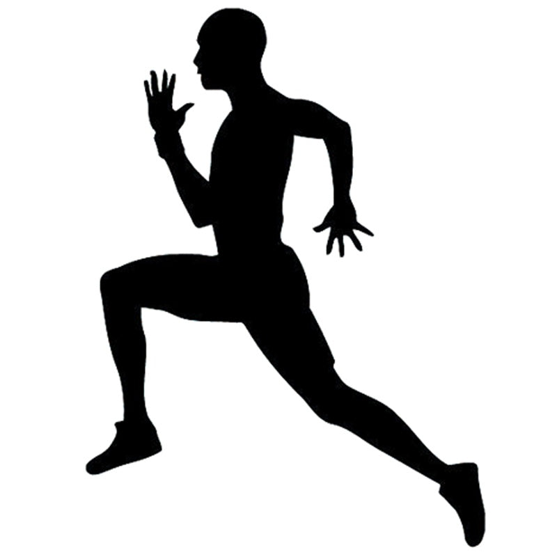 13CM*17.4CM Interesting Boy Sportsman Runner Silhouette Sports Black/Silver Decor Vinyl Car Sticker S9-0911
