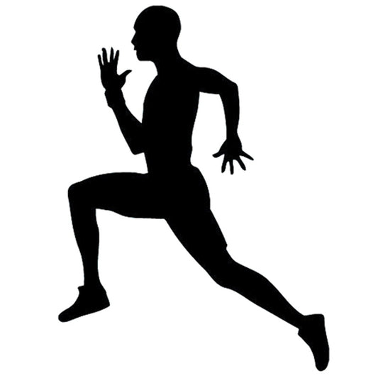 13CM*17.4CM Interesting Boy Sportsman Runner Silhouette Sports Black/Silver Decor Vinyl Car Sticker S9-0911