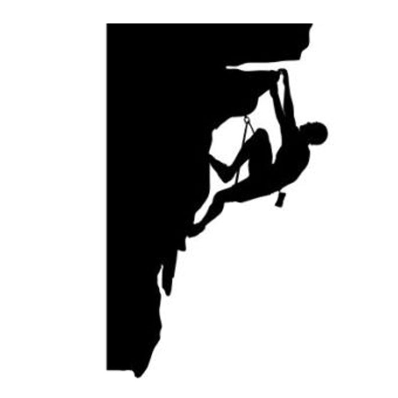 9.7CM*15.6CM Fashion Rock Climbing Climber Vinyl Decal Car Sticker Black/Silver S9-0388