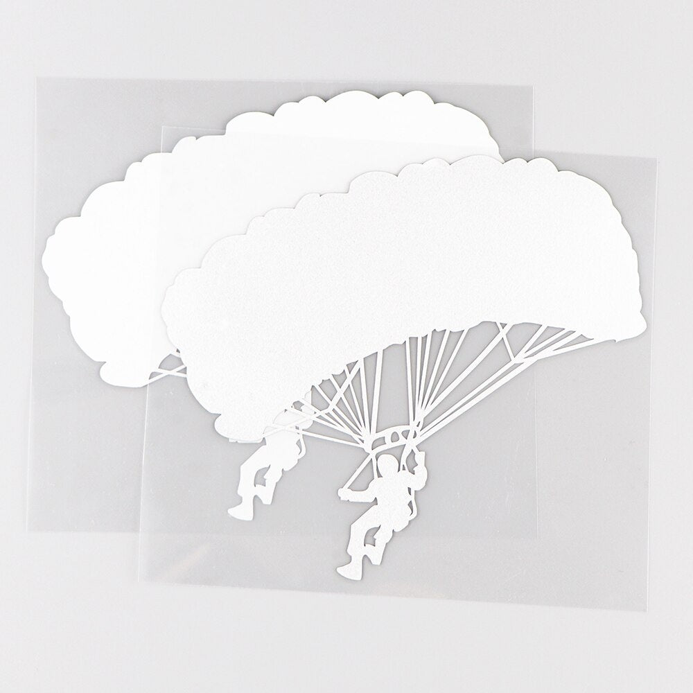 16X14.2CM Parachute Power paraglider Vinyl Decals Car Stickers Black / Silver 10A-0128