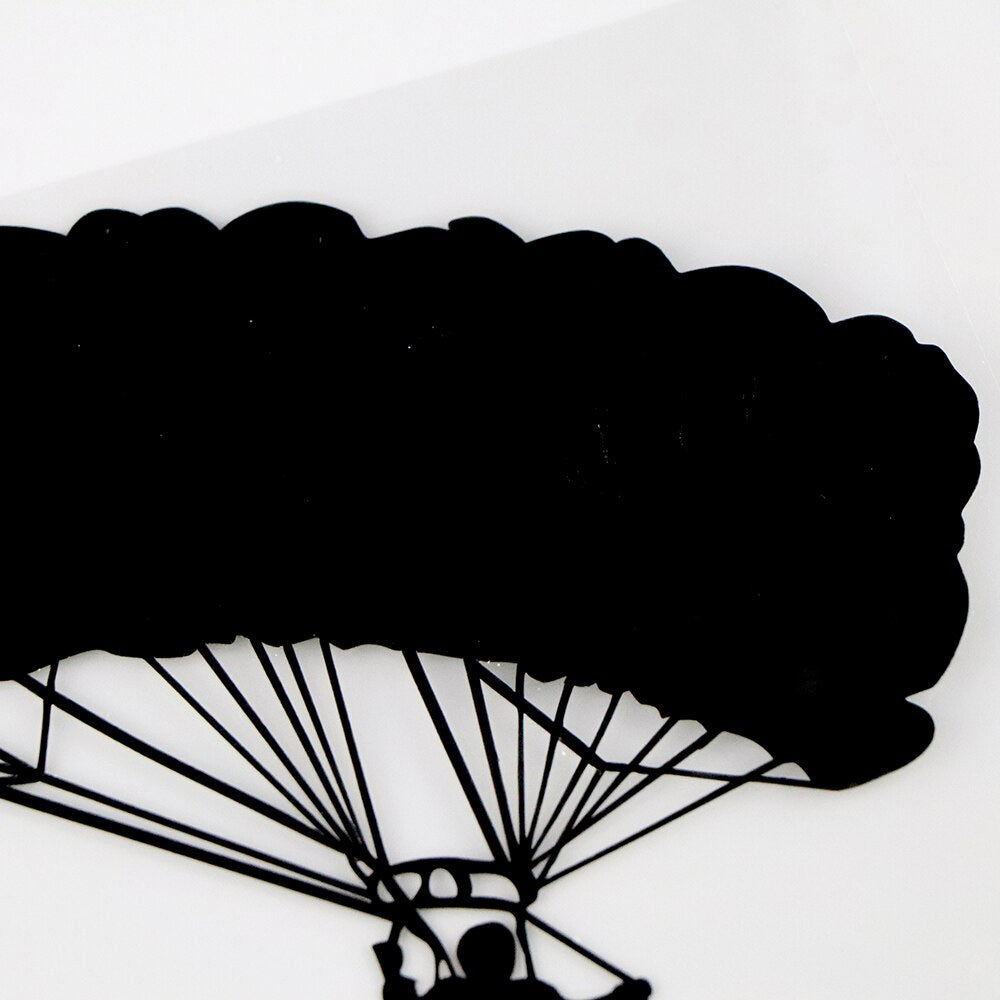 16X14.2CM Parachute Power paraglider Vinyl Decals Car Stickers Black / Silver 10A-0128