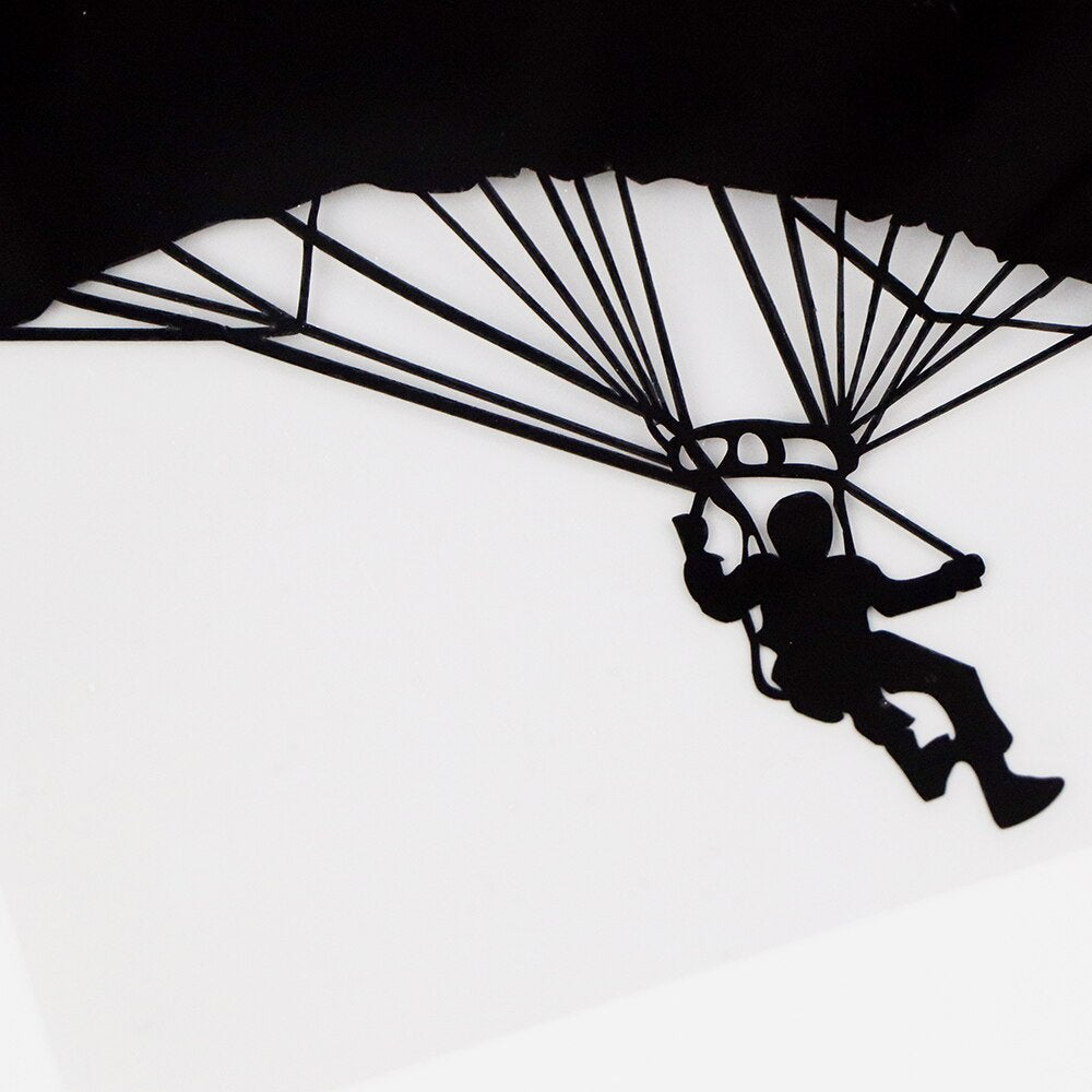 16X14.2CM Parachute Power paraglider Vinyl Decals Car Stickers Black / Silver 10A-0128
