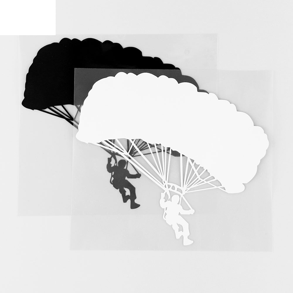 16X14.2CM Parachute Power paraglider Vinyl Decals Car Stickers Black / Silver 10A-0128
