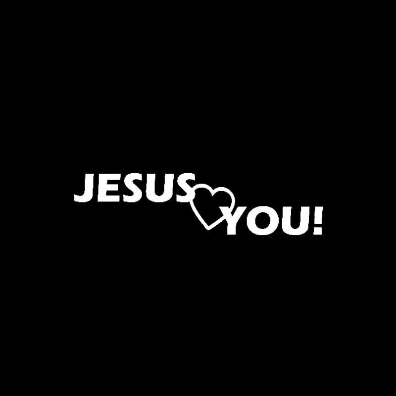 13.7CM*3.5CM Funny Car Sticker Vinyl Decal JESUS Love You Christianity Black/Silver C3-1264