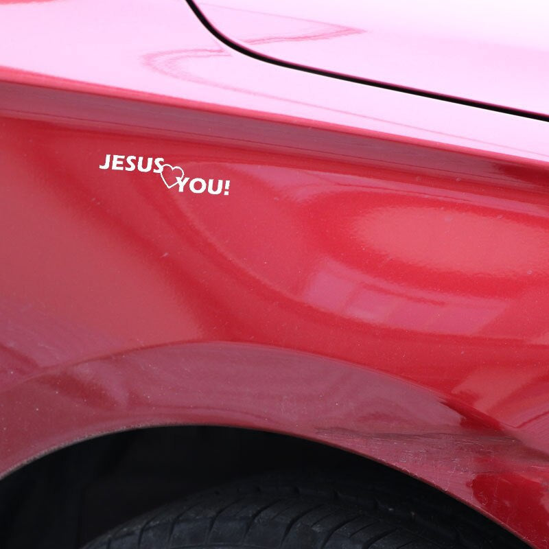 13.7CM*3.5CM Funny Car Sticker Vinyl Decal JESUS Love You Christianity Black/Silver C3-1264