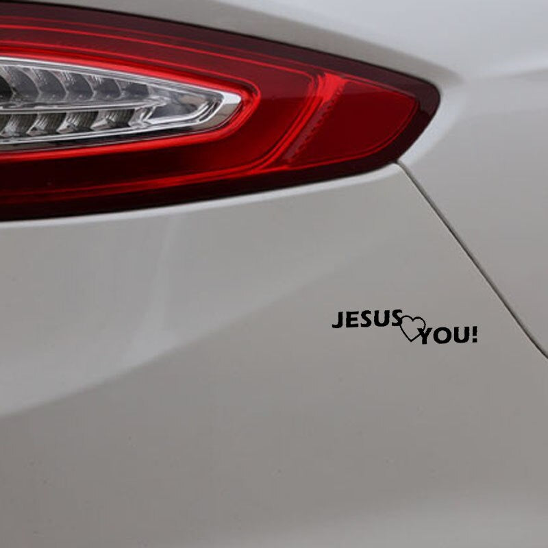 13.7CM*3.5CM Funny Car Sticker Vinyl Decal JESUS Love You Christianity Black/Silver C3-1264