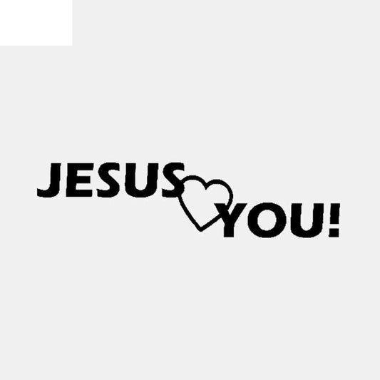 13.7CM*3.5CM Funny Car Sticker Vinyl Decal JESUS Love You Christianity Black/Silver C3-1264