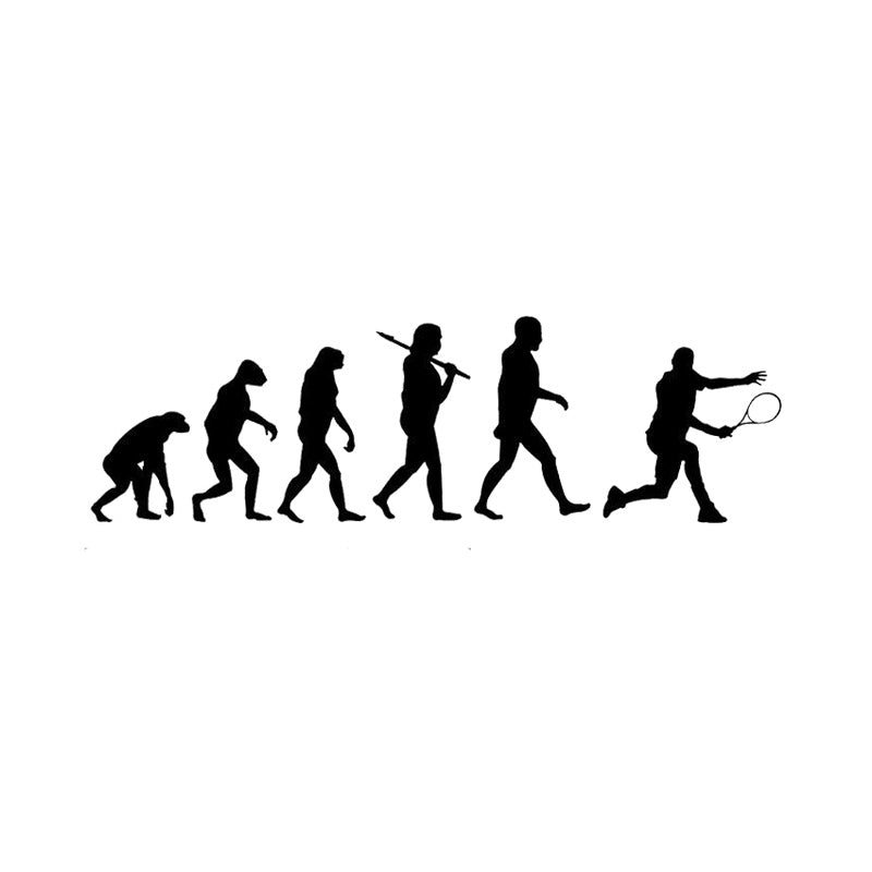 18.6CM*5.6CM Interesting Evolution Tennis Vinyl Car Sticler Black/Silver S9-0424