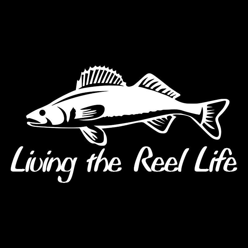 16.6CM*8.6CM Car Sticker living The Reel Life Trout Fishing Vinyl Funny Decal Black/Silver C24-0853