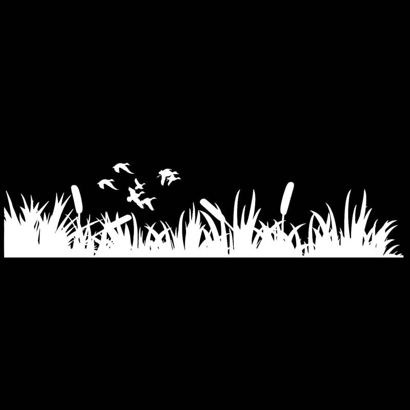 30cm*7cm Fashion Car-styling Grass Hunting Ducks Car Sticker Black/Silver S6-3337