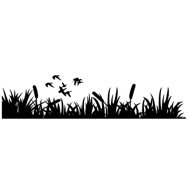30cm*7cm Fashion Car-styling Grass Hunting Ducks Car Sticker Black/Silver S6-3337