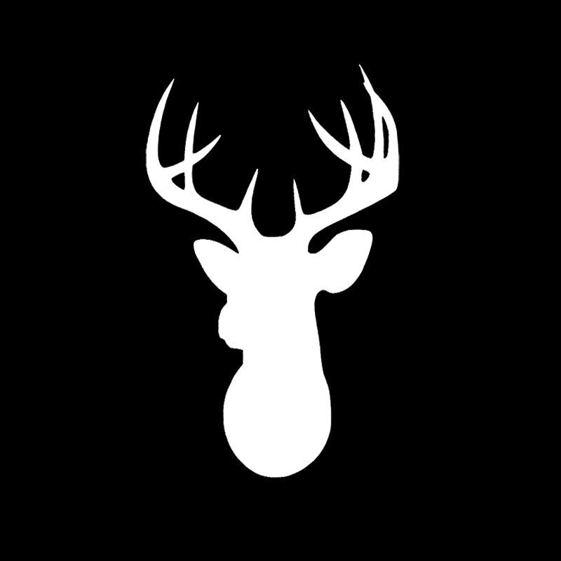 7.9CM*12.5CM Creative Head Of Christmas Deer Car Sticker Vinyl Decal Black/Silver C23-0069