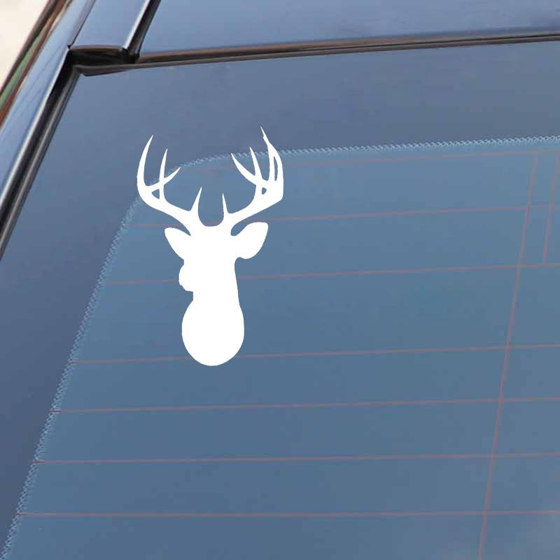 7.9CM*12.5CM Creative Head Of Christmas Deer Car Sticker Vinyl Decal Black/Silver C23-0069