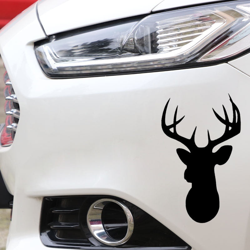 7.9CM*12.5CM Creative Head Of Christmas Deer Car Sticker Vinyl Decal Black/Silver C23-0069